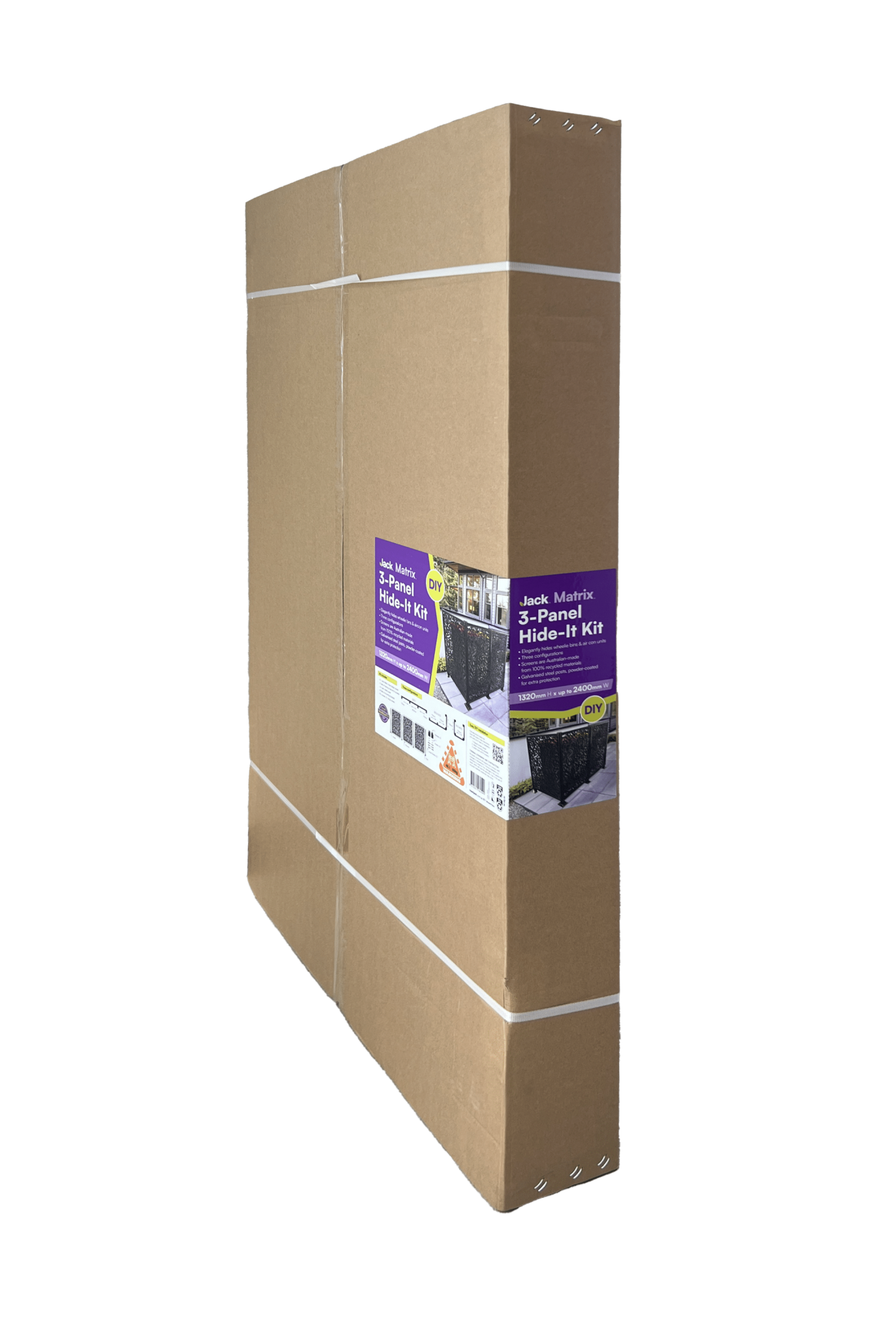 Jack 3-Panel Hide-It Kit – Boxed Packaging Packaged box view of Jack 3-Panel Hide-It Kit, showcasing compact design for easy transport and delivery.